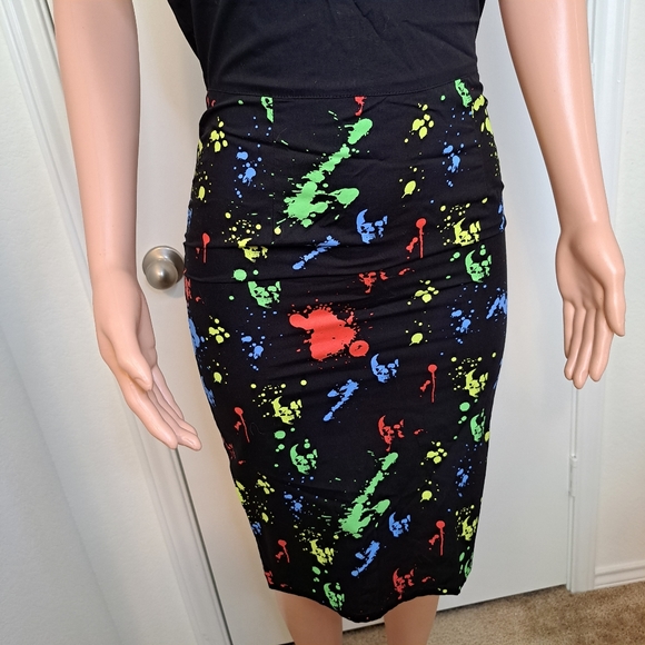 Dead Threads Goth Dress Scene Black Rainbow Paint Splatter Colorful Size Medium - Picture 2 of 13